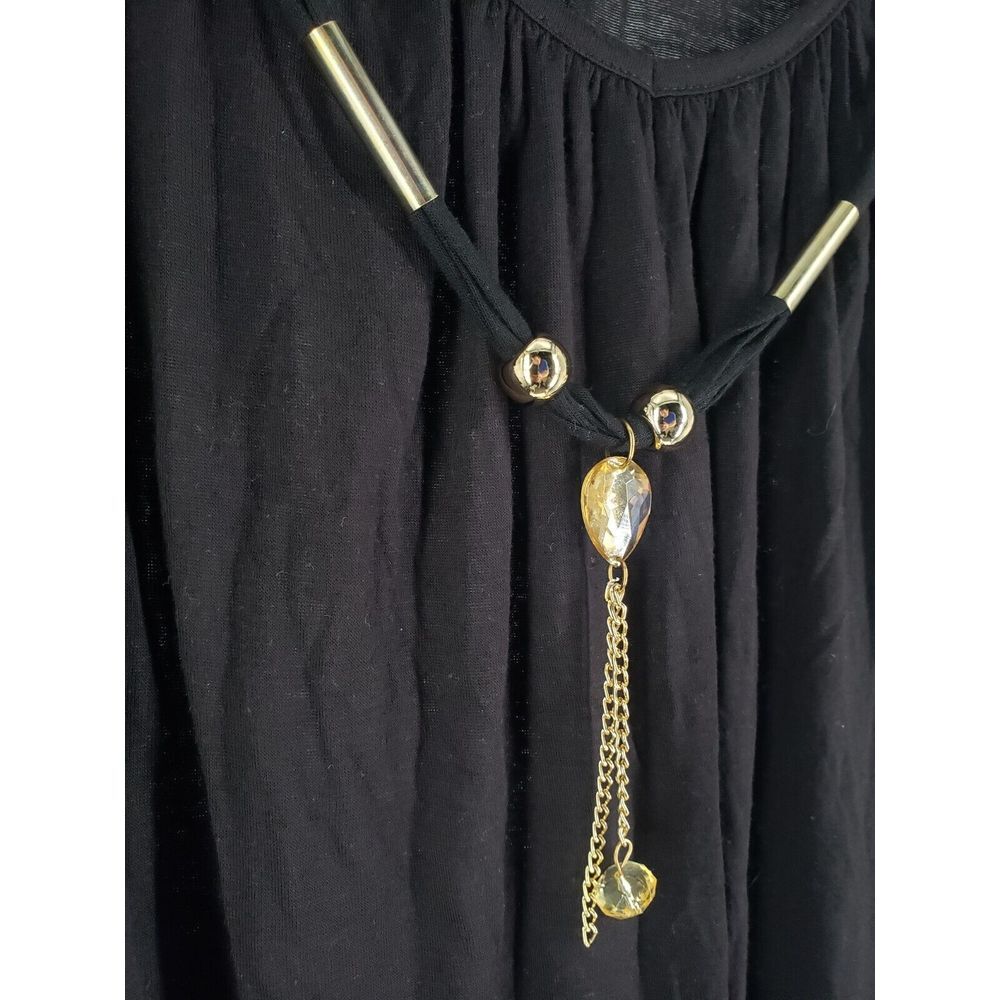 Annabelle Batwing Top Blouse w/ Decor Pendant Chain Sz Large Lightweight Stretch - Picture 2 of 9